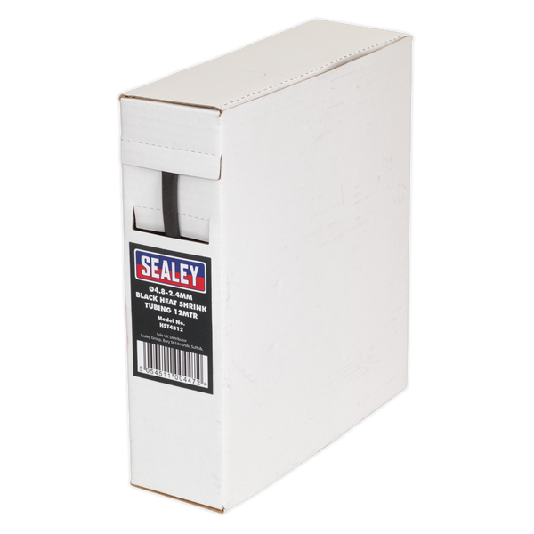 Sealey HST4812 12m 4.8-2.4mm Black Heat Shrink Tubing