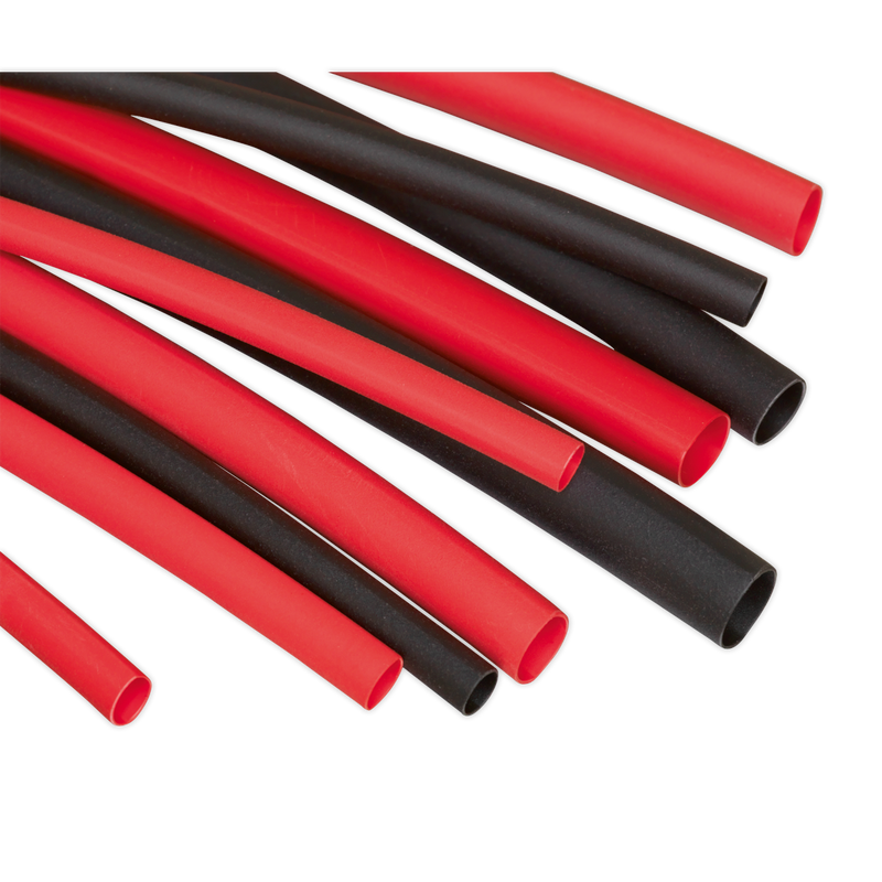 Sealey HST501BR 180pc 50 & 100mm Heat Shrink Tubing Assortment - Black & Red