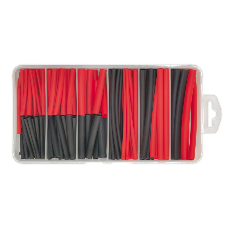 Sealey HST501BR 180pc 50 & 100mm Heat Shrink Tubing Assortment - Black & Red