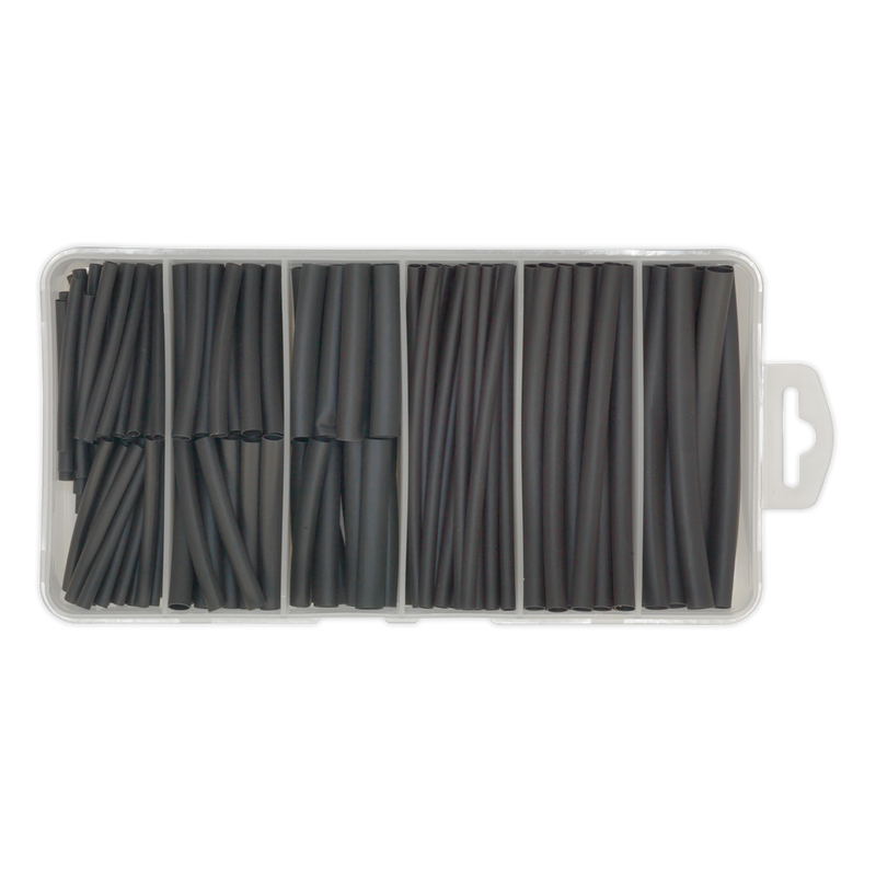 Sealey HST501B 180pc 50 & 100mm Heat Shrink Tubing Assortment - Black