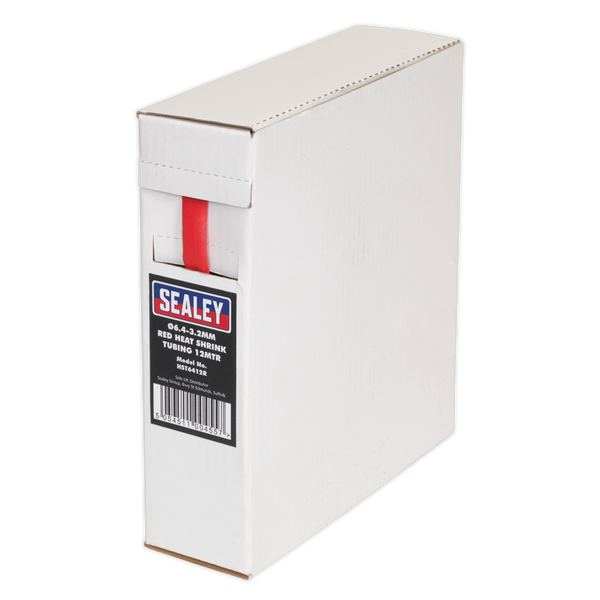 Sealey HST6412R 12m 6.4-3.2mm Red Heat Shrink Tubing