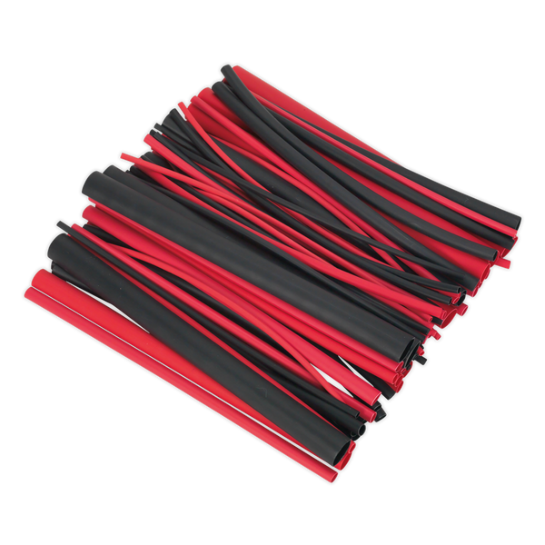 Sealey HSTAL72BR 72pc 200mm Heat Shrink Dual Wall Adhesive Lined Tubing - Black & Red