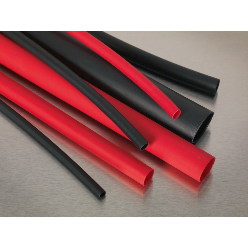 Sealey HSTAL72BR 72pc 200mm Heat Shrink Dual Wall Adhesive Lined Tubing - Black & Red
