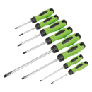 Sealey HV001 8pc Screwdriver Set - Hi-Vis Green