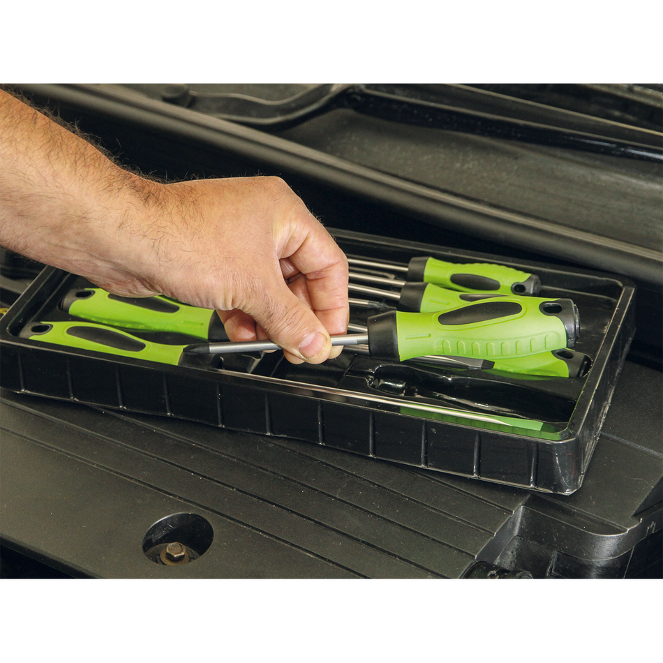 Sealey HV001 8pc Screwdriver Set - Hi-Vis Green