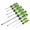 Sealey HV002 8pc Hammer-Thru Screwdriver Set - Hi-Vis Green