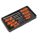 Sealey HV003 8pc Screwdriver Set - Hi-Vis Orange
