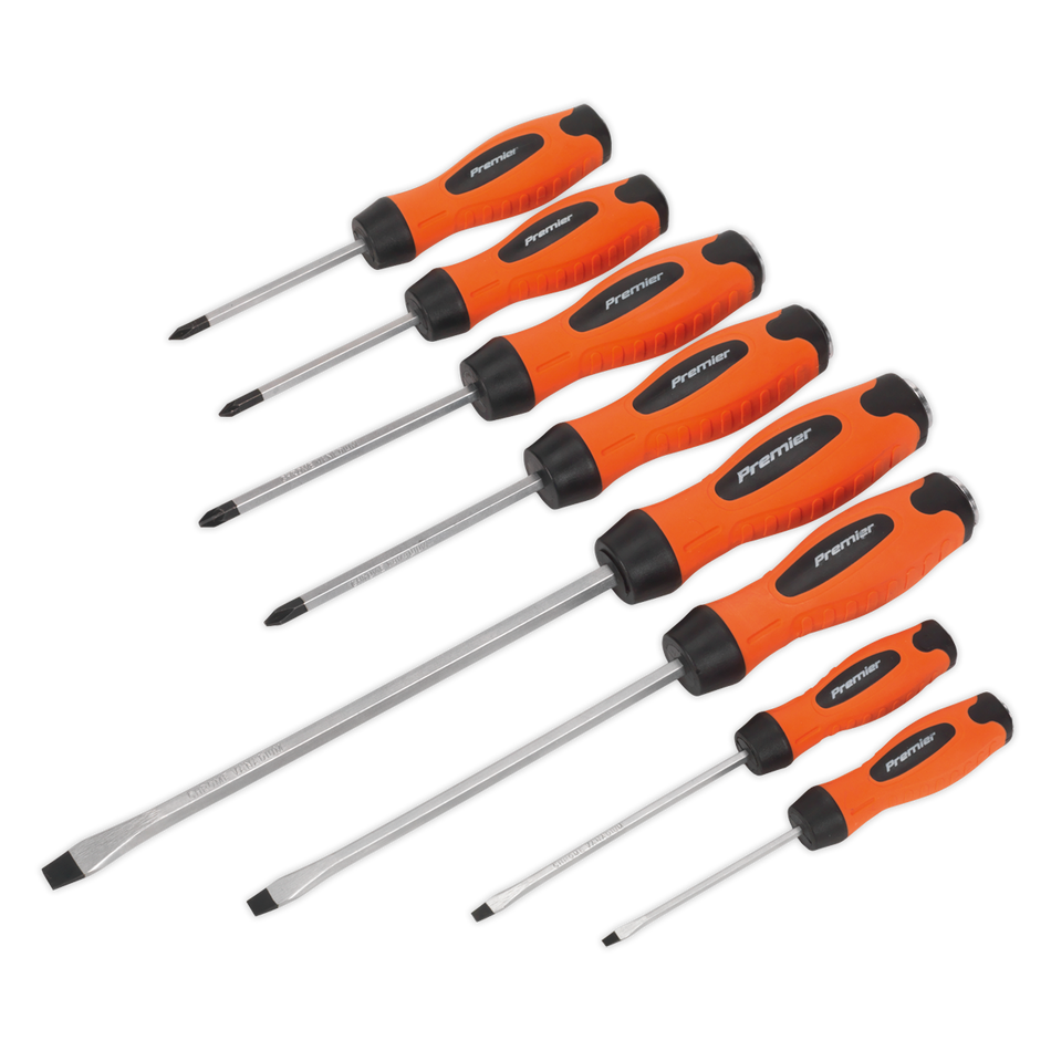 Sealey HV004 8pc Hammer-Thru Screwdriver Set - Hi-Vis Orange