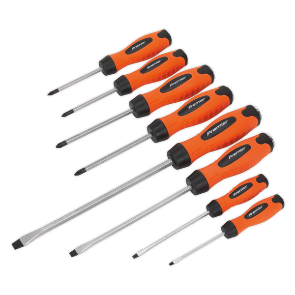 Sealey HV004 8pc Hammer-Thru Screwdriver Set - Hi-Vis Orange