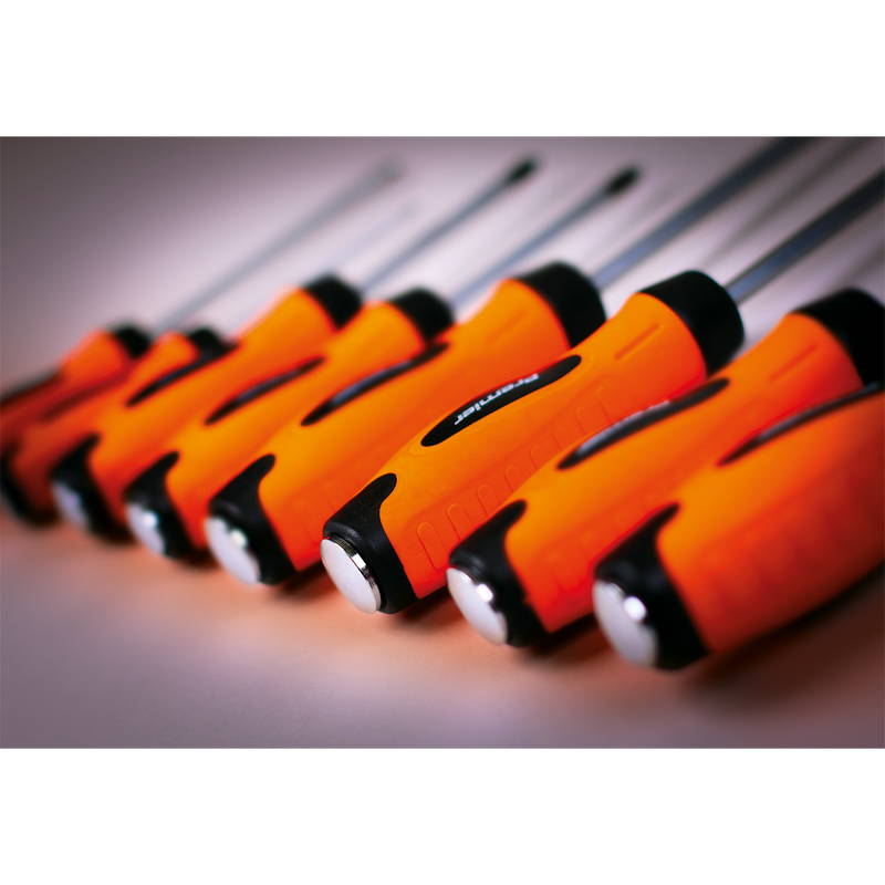 Sealey HV004 8pc Hammer-Thru Screwdriver Set - Hi-Vis Orange