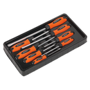 Sealey HV004 8pc Hammer-Thru Screwdriver Set - Hi-Vis Orange