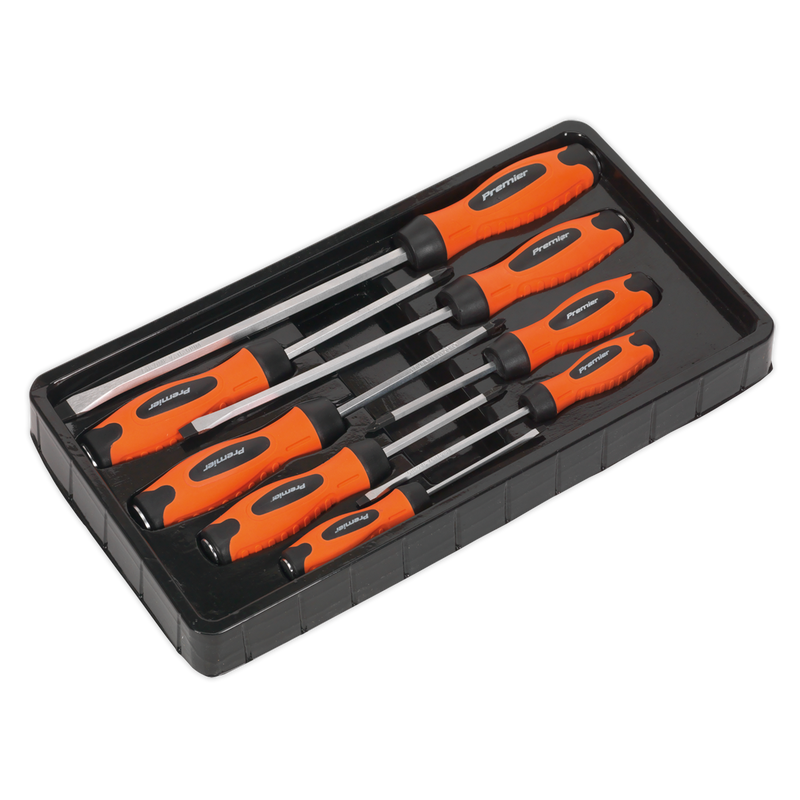 Sealey HV004 8pc Hammer-Thru Screwdriver Set - Hi-Vis Orange