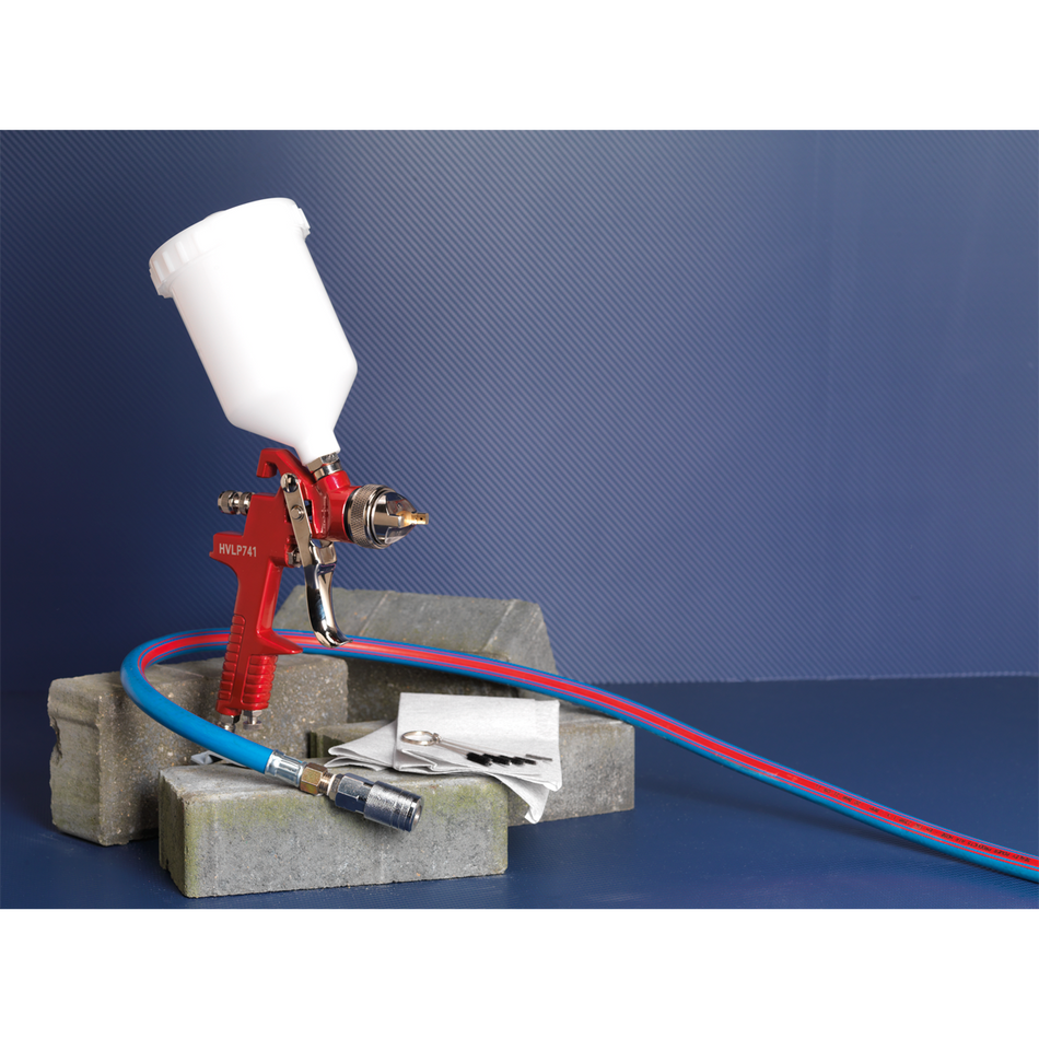 Sealey HVLP741 Workshop Series HVLP Gravity Feed Spray Gun 1.3mm Set-Up