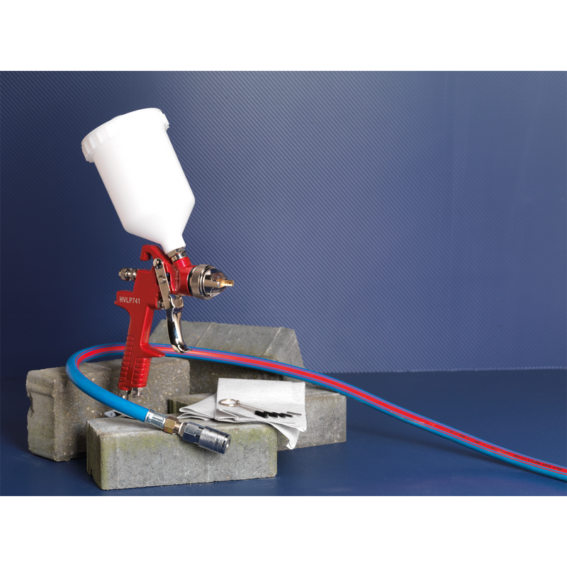 Sealey HVLP741 Workshop Series HVLP Gravity Feed Spray Gun 1.3mm Set-Up