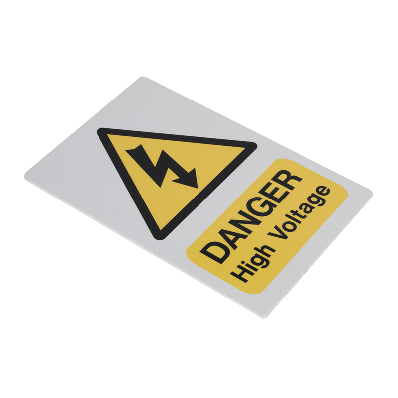 Sealey HVSA4 200 x 300mm High Voltage Warning Sign