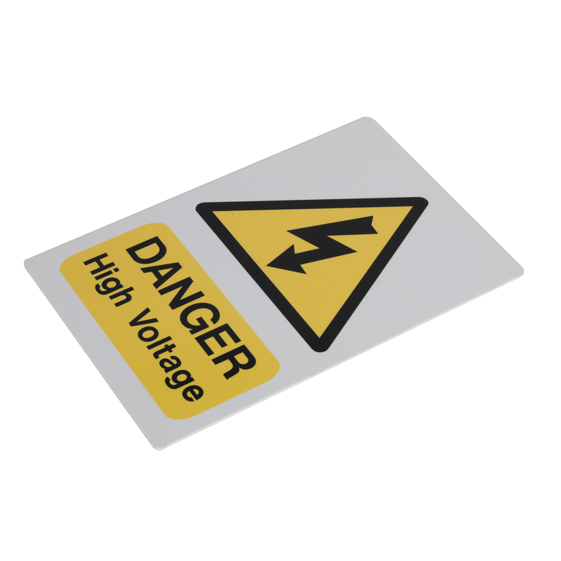 Sealey HVSA4 200 x 300mm High Voltage Warning Sign