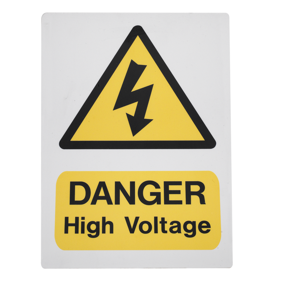 Sealey HVSA4 200 x 300mm High Voltage Warning Sign