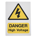 Sealey HVSA4 200 x 300mm High Voltage Warning Sign