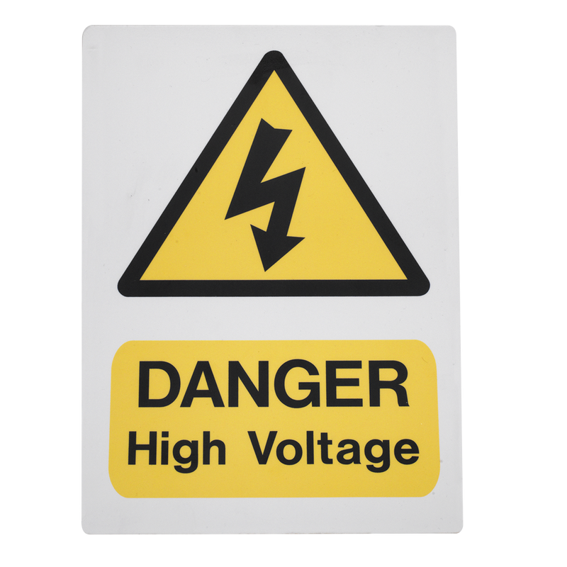 Sealey HVSA4 200 x 300mm High Voltage Warning Sign