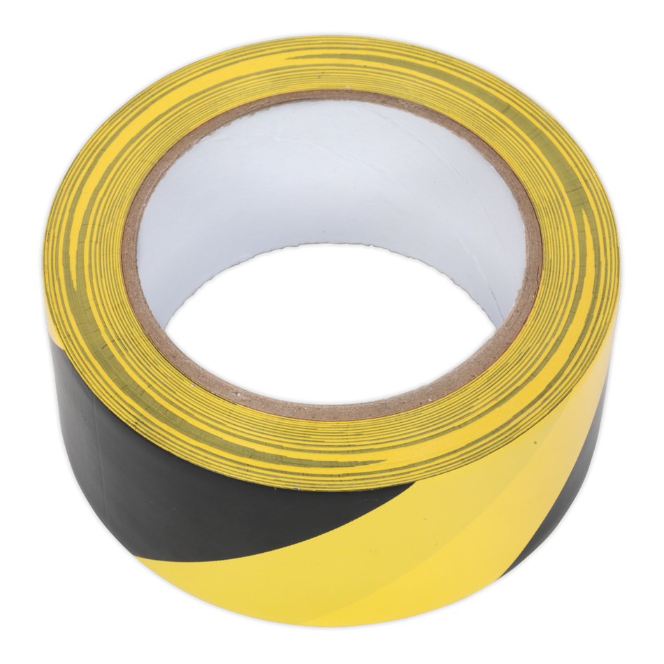 Sealey HWTBY 50mm x 33m Black/Yellow Hazard Warning Tape
