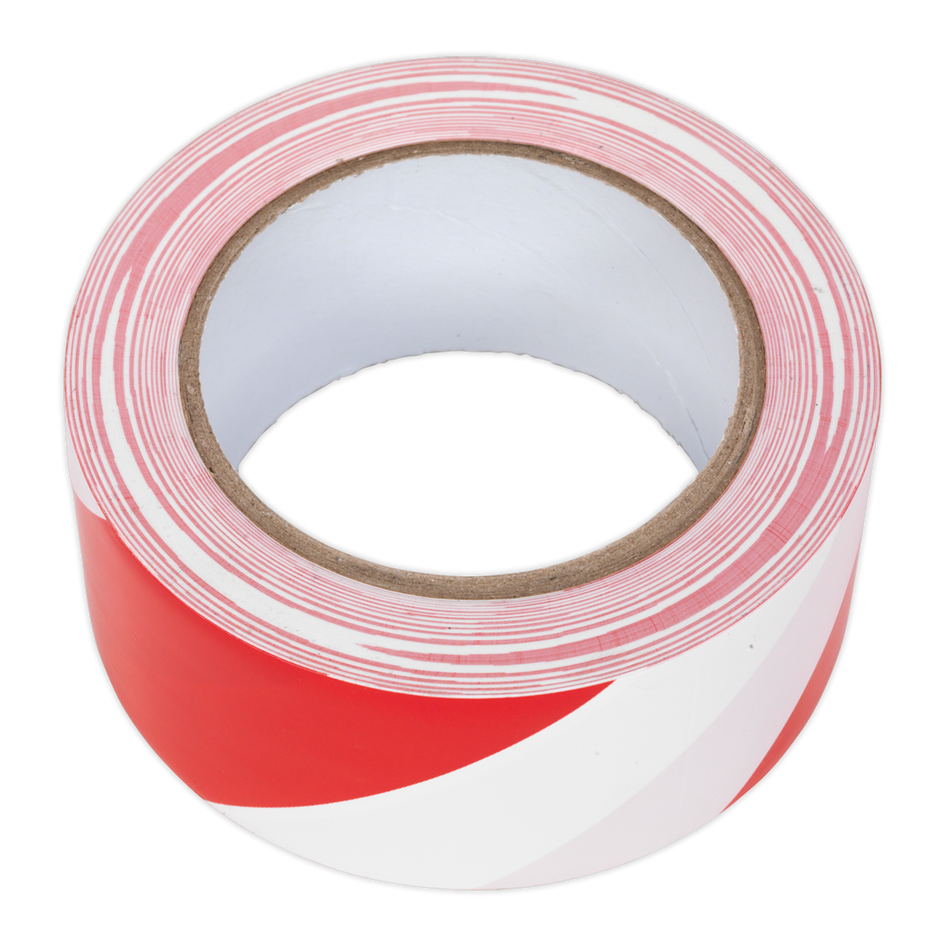 Sealey HWTRW 50mm x 33m Red/White Hazard Warning Tape