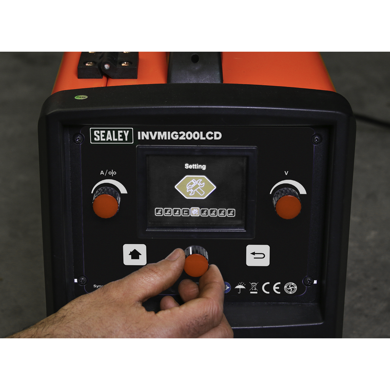 Sealey INVMIG200LCD 200A MIG, TIG & MMA Inverter Welder with LCD Screen