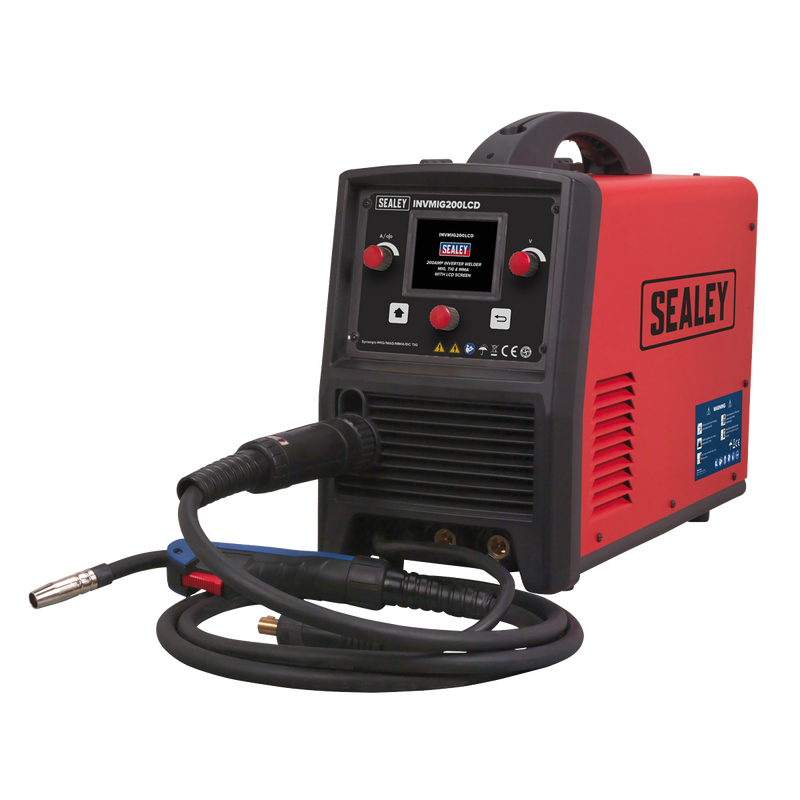 Sealey INVMIG200LCD 200A MIG, TIG & MMA Inverter Welder with LCD Screen