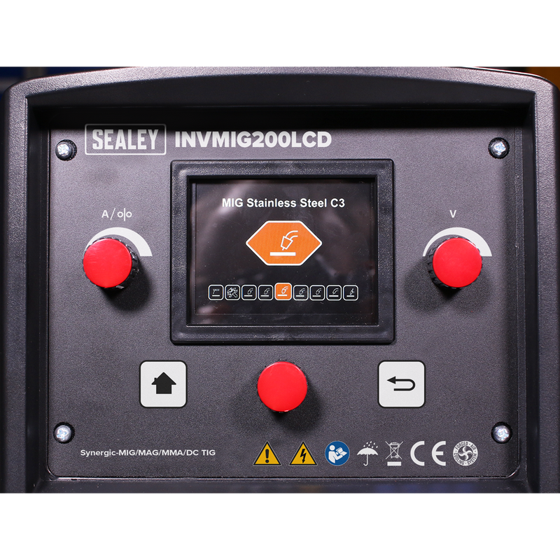 Sealey INVMIG200LCD 200A MIG, TIG & MMA Inverter Welder with LCD Screen