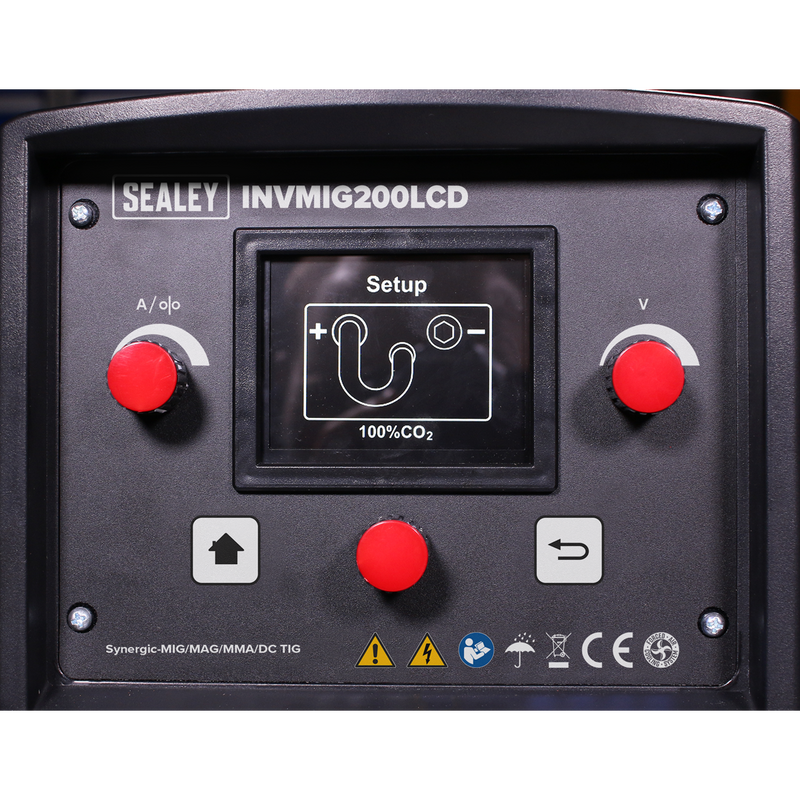 Sealey INVMIG200LCD 200A MIG, TIG & MMA Inverter Welder with LCD Screen