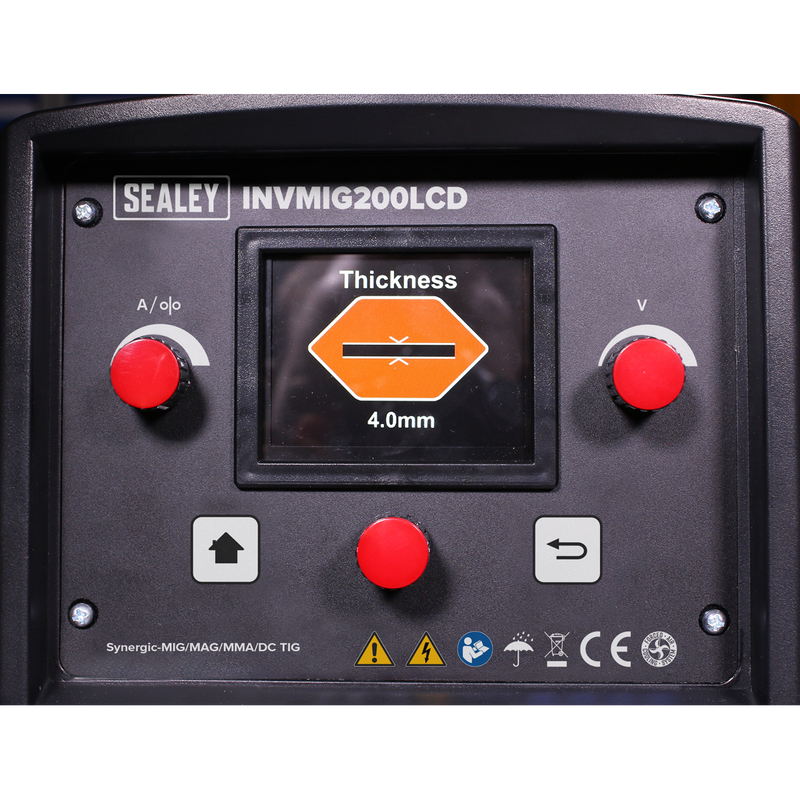 Sealey INVMIG200LCD 200A MIG, TIG & MMA Inverter Welder with LCD Screen
