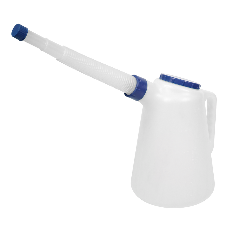 Sealey JDL5B 5L Oil Container with Blue Lid & Flexible Spout