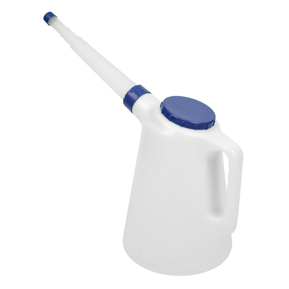 Sealey JDL5B 5L Oil Container with Blue Lid & Flexible Spout