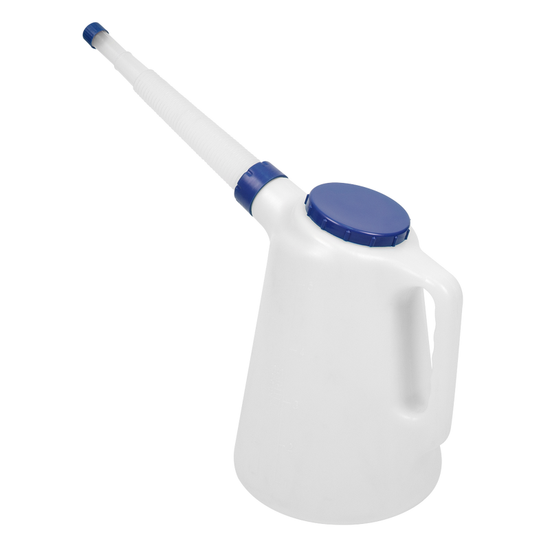 Sealey JDL5B 5L Oil Container with Blue Lid & Flexible Spout