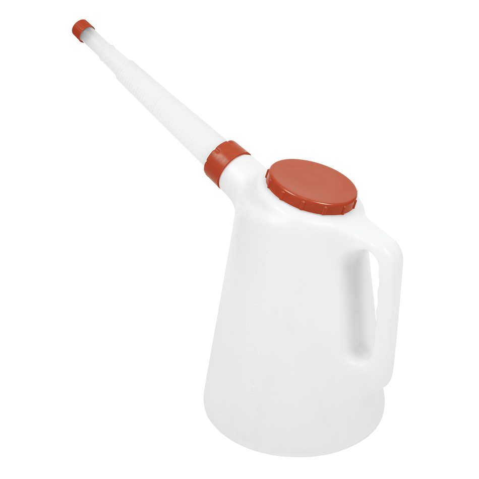 Sealey JDL5R 5L Oil Container with Red Lid & Flexible Spout