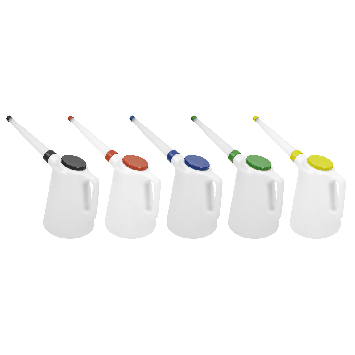 Sealey JDL5SET 5L Oil Containers with Lid & Flexible Spout - Set of 5