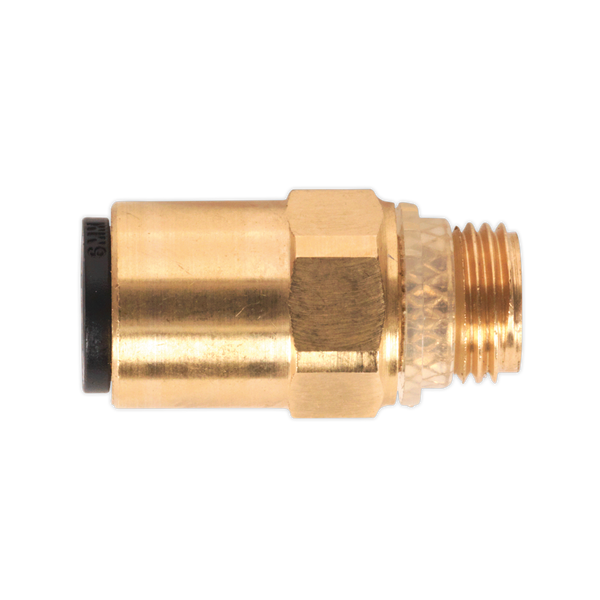 Sealey JGBC618 6mm Pipe to 1/8"BSP Brass SuperThread Straight Adaptor - Pack of 2