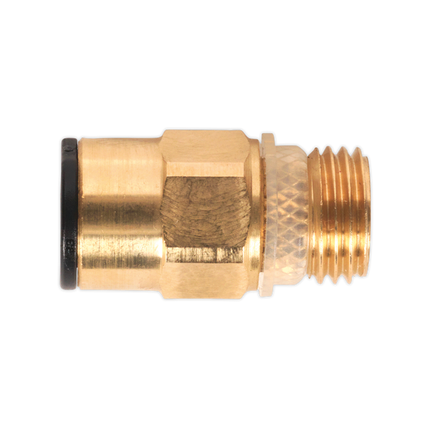 Sealey JGBC814 8mm Pipe to 1/4"BSP Brass SuperThread Straight Adaptor - Pack of 2