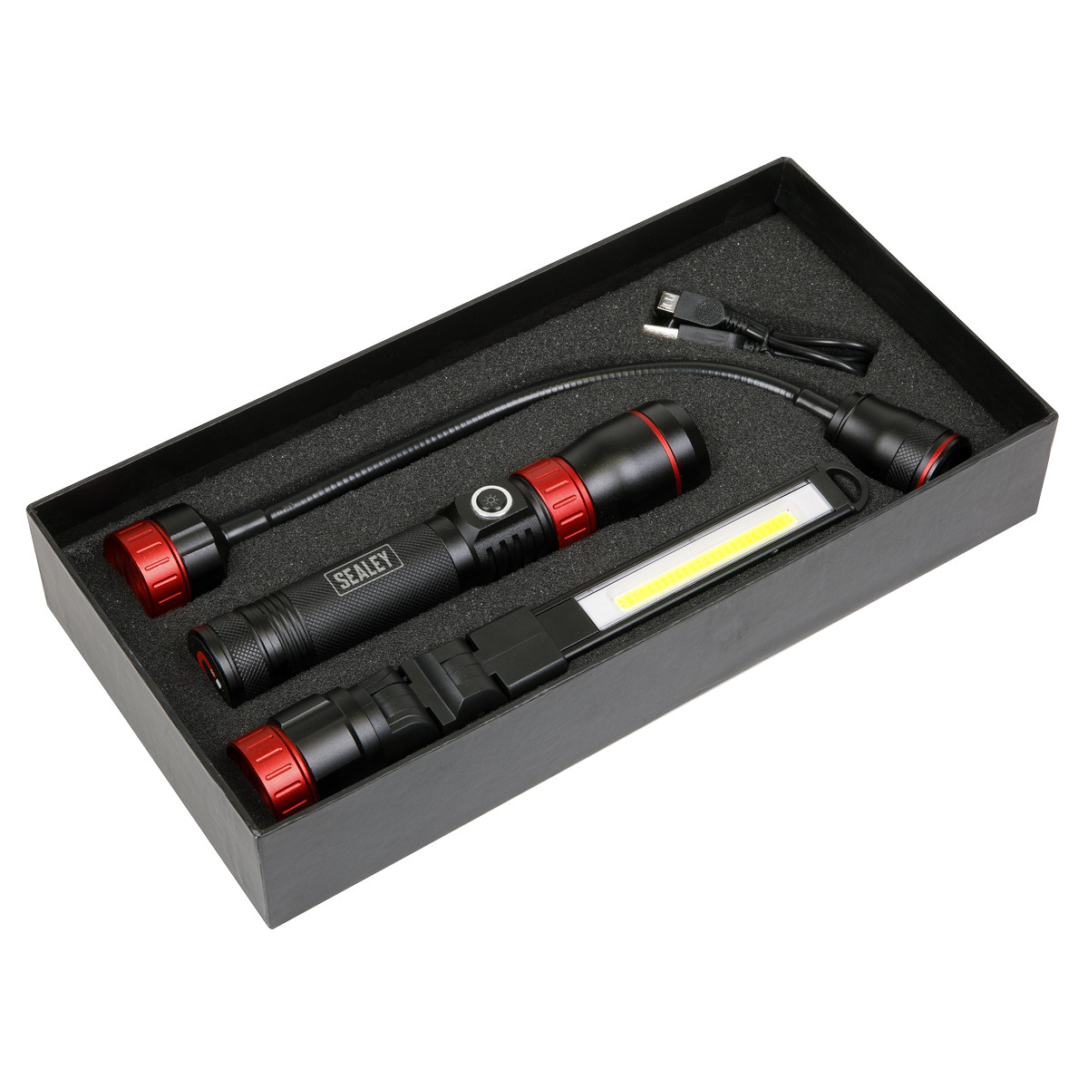 Sealey LED0131R Interchangeable 3-In-1 COB LED Rechargeable Inspection Light