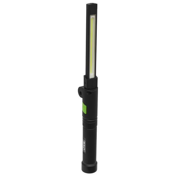 Sealey LED02G 2 COB & 1 SMD LED Rechargeable Aluminium Folding Pocket Light