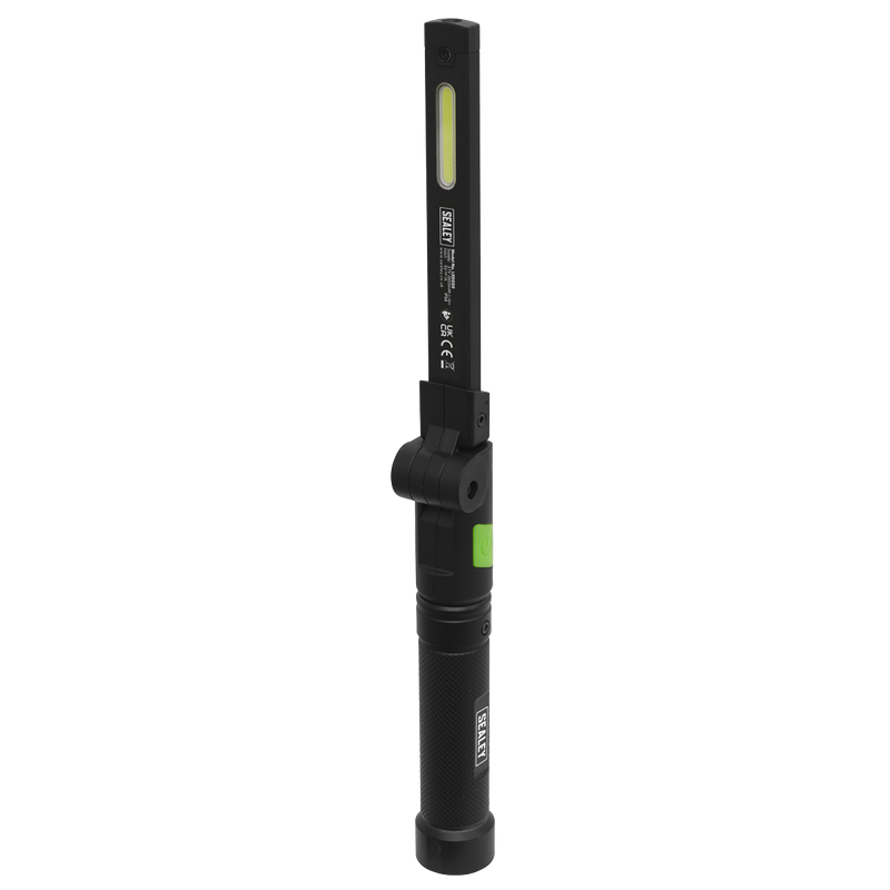 Sealey LED02G 2 COB & 1 SMD LED Rechargeable Aluminium Folding Pocket Light