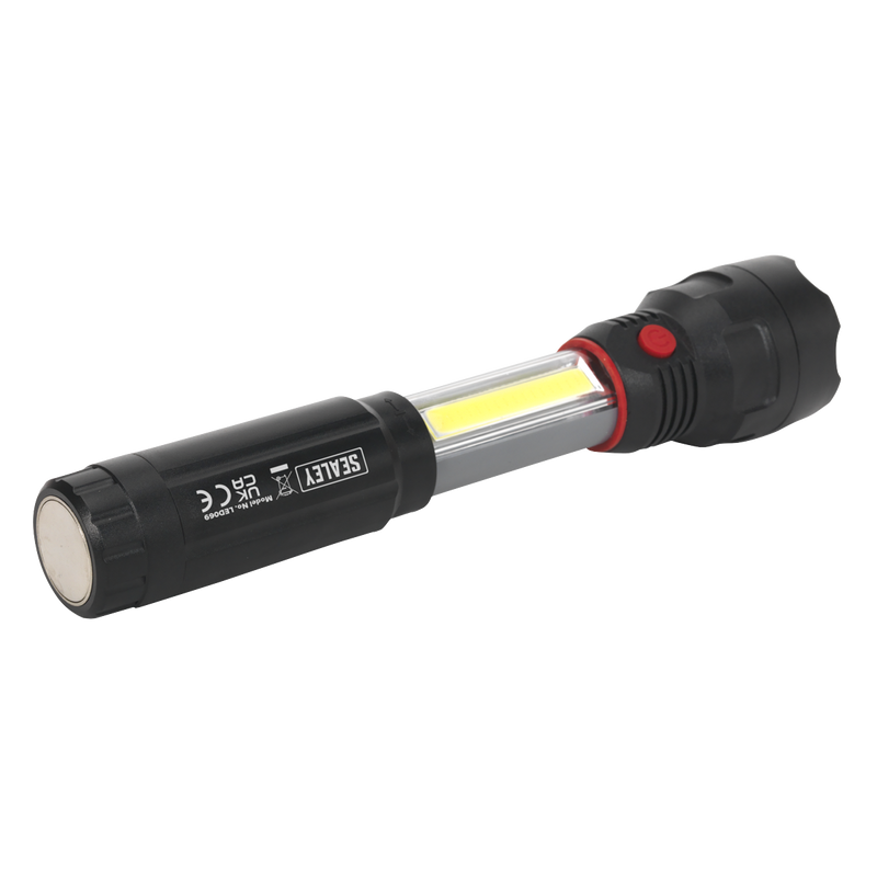 Sealey LED069 3W LED & 3W COB LED Torch/Inspection Light