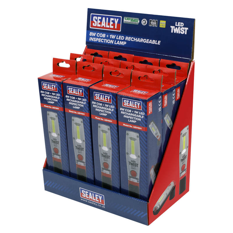 Sealey LED1001DB 8W LED Rechargeable Inspection Light - Display Box of 12