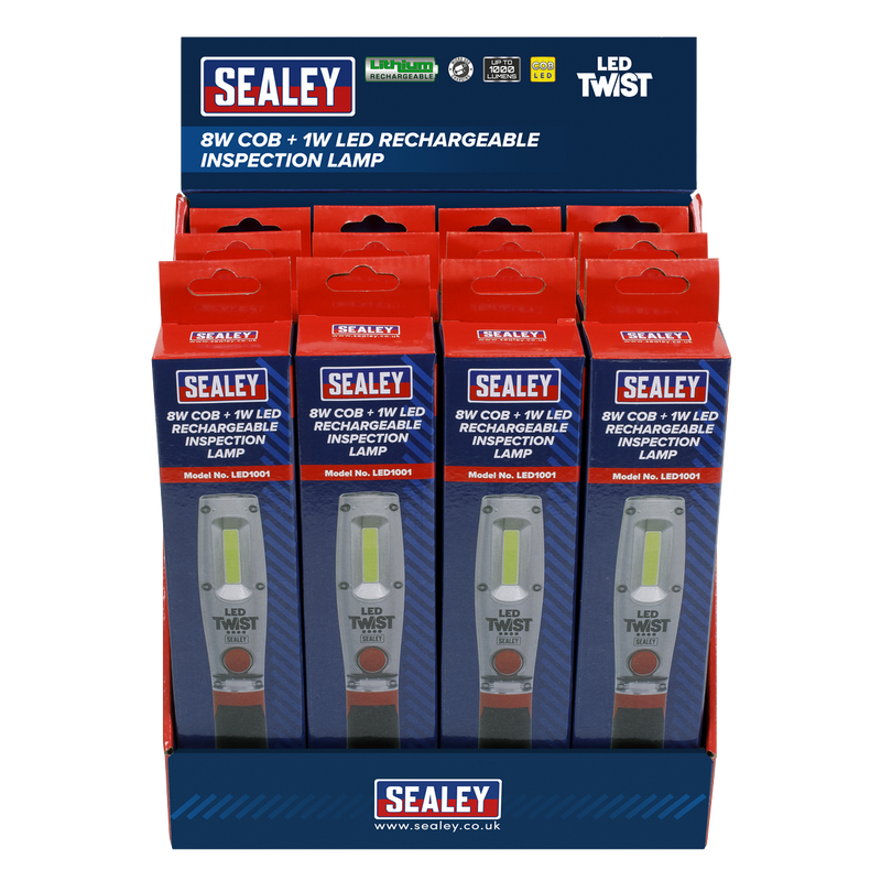 Sealey LED1001DB 8W LED Rechargeable Inspection Light - Display Box of 12