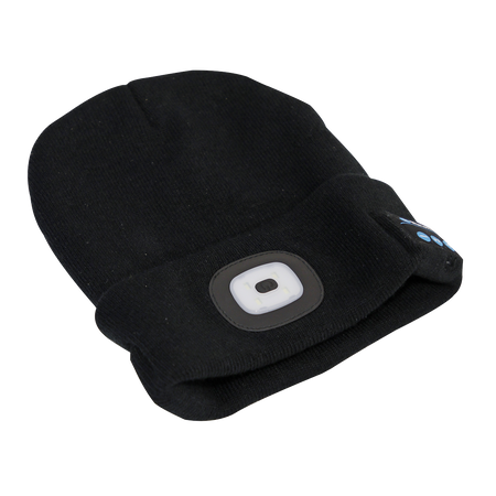 Sealey LED185W 4 SMD LED USB Rechargeable Beanie Hat with Wireless Headphones