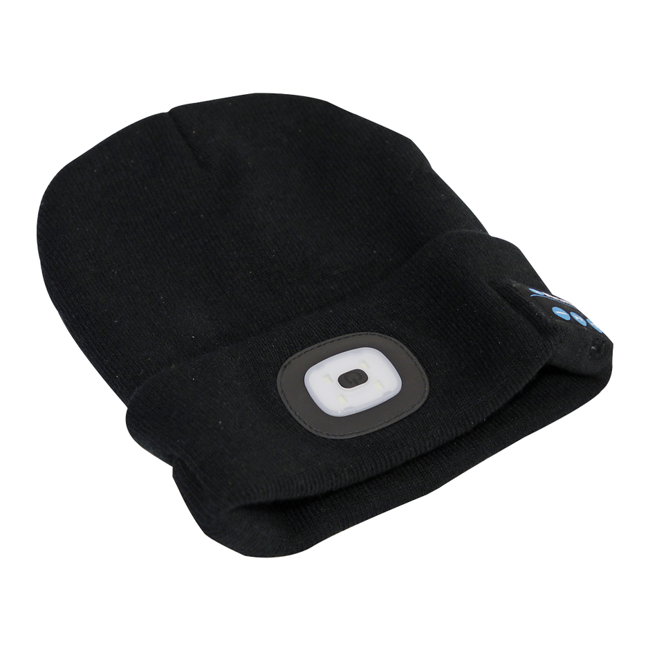 Sealey LED185W 4 SMD LED USB Rechargeable Beanie Hat with Wireless Headphones