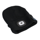 Sealey LED185W 4 SMD LED USB Rechargeable Beanie Hat with Wireless Headphones