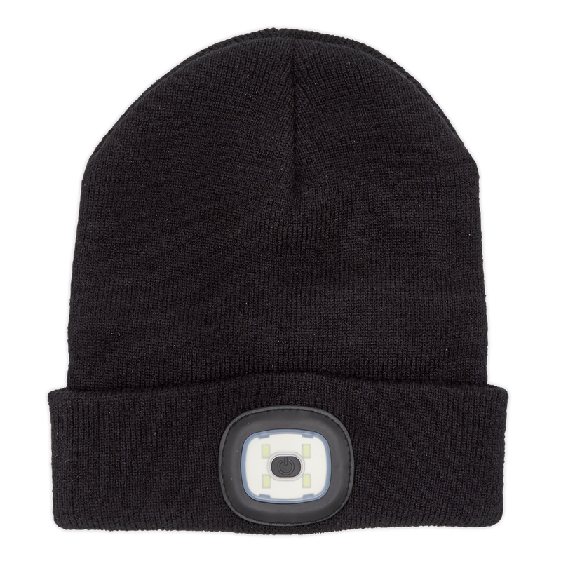 Sealey LED185 4 SMD LED USB Rechargeable Beanie Hat