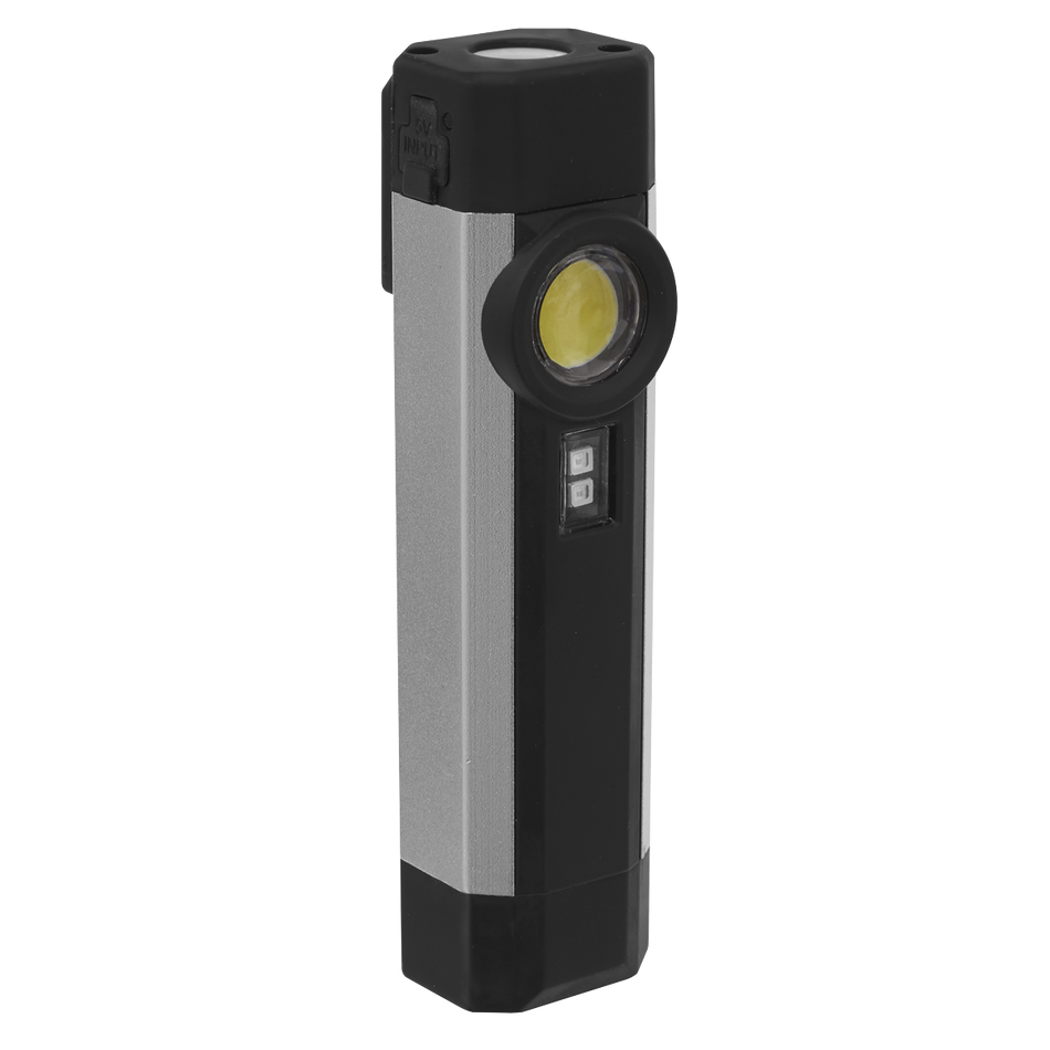 Sealey LED220UV 3W COB & 1 SMD LED Rechargeable Aluminium Pocket Light with UV