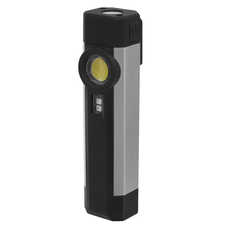 Sealey LED220UV 3W COB & 1 SMD LED Rechargeable Aluminium Pocket Light with UV