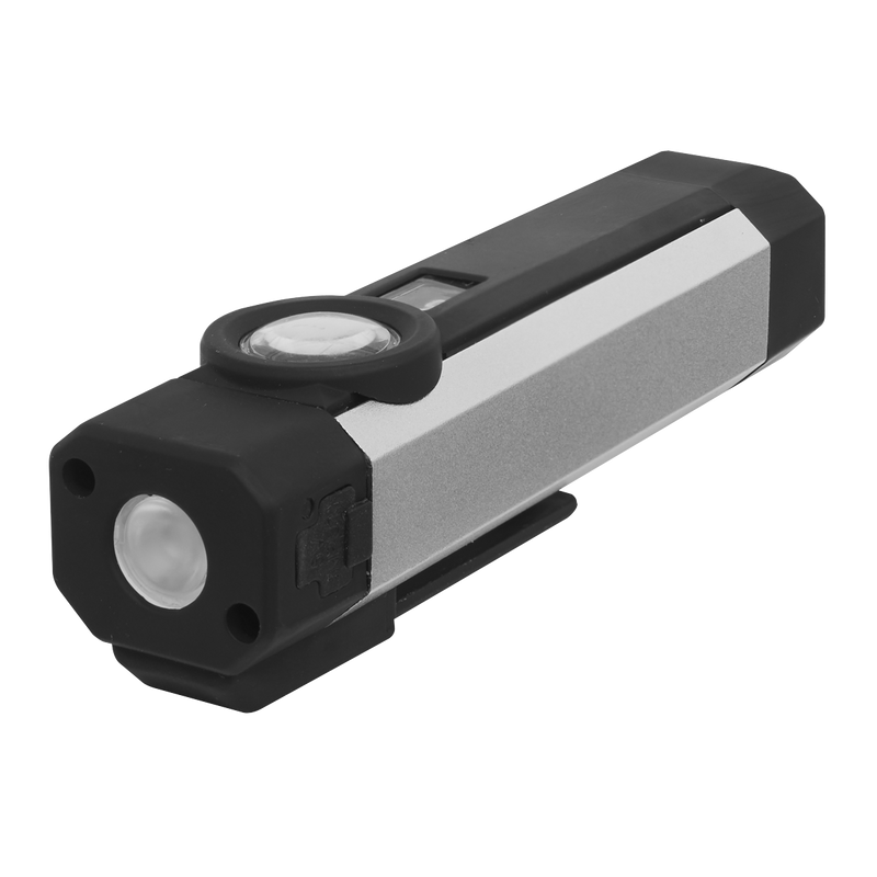 Sealey LED220UV 3W COB & 1 SMD LED Rechargeable Aluminium Pocket Light with UV